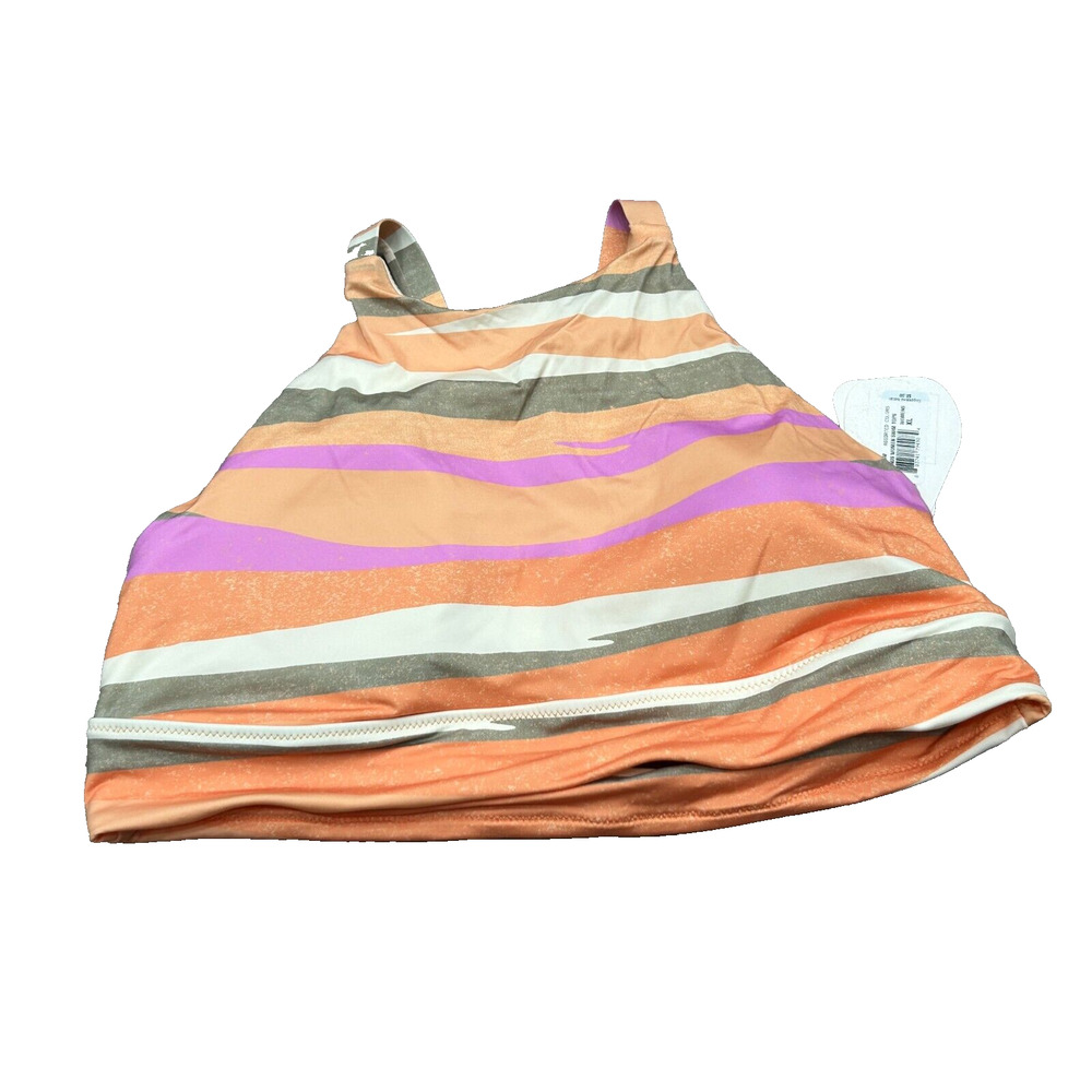 NWT PrAna Marine Street Swim Top‎ High Neck Striped Swimming Bikini Top Size XL